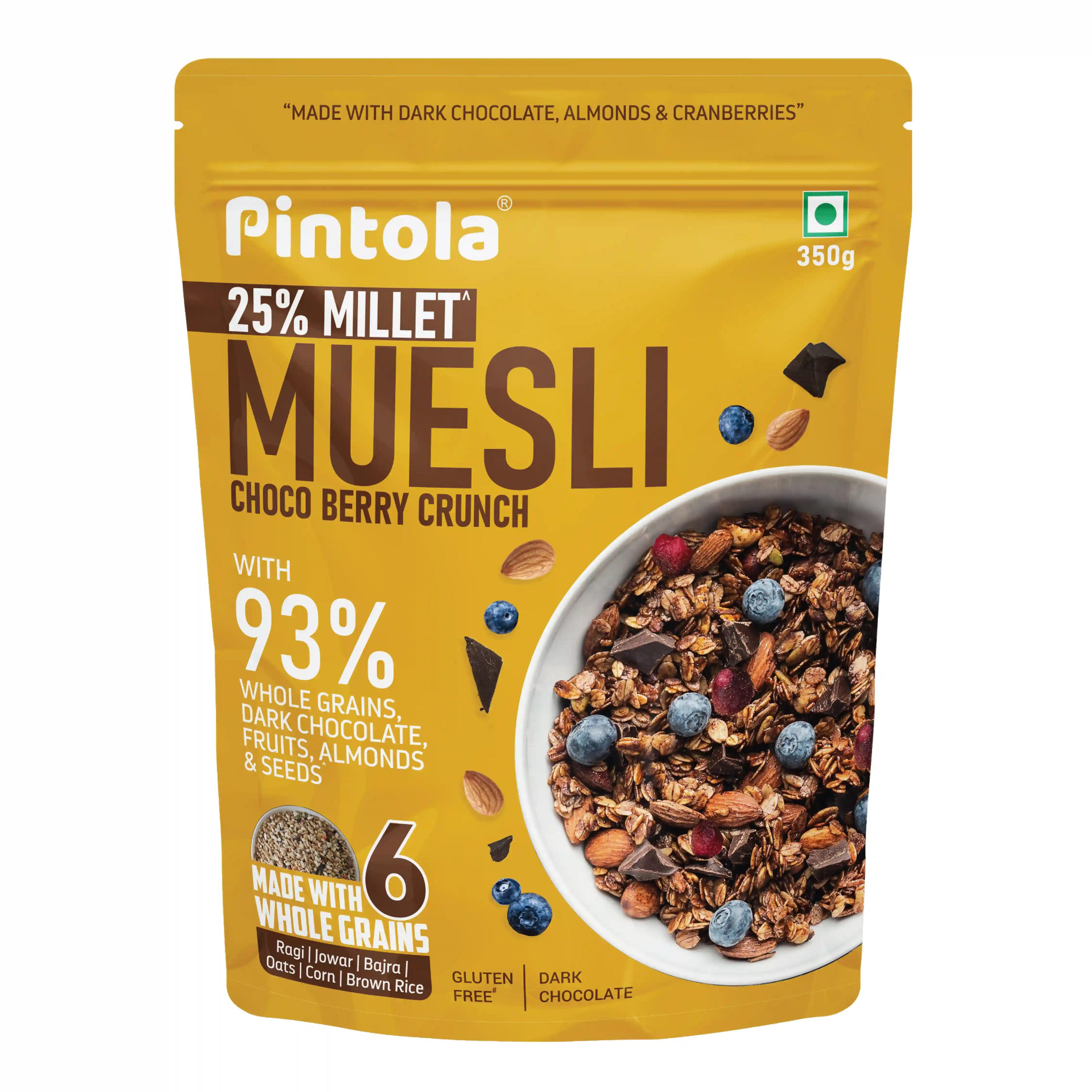 Pintola Dark Chocolate & Cranberry Muesli with 25% Millet & 60% Whole Grains