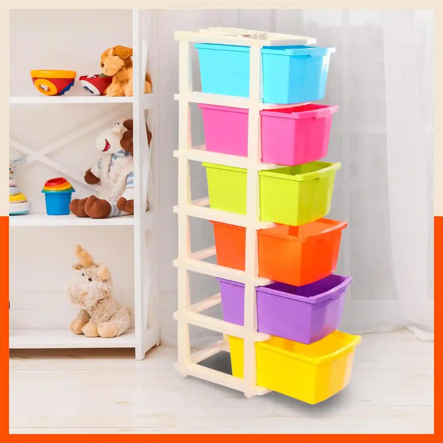 Stomo 6 Multipurpose Storage Organizer for Home and Office (Multi Colour)