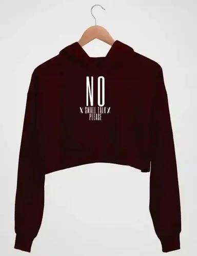 No small talk please - Women's crop hoodie