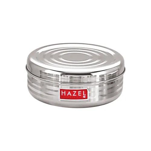 HAZEL Stainless Steel Big Container | Round Steel Container For Kitchen | Steel Storage Containers For Kitchen | Big Steel Dabba