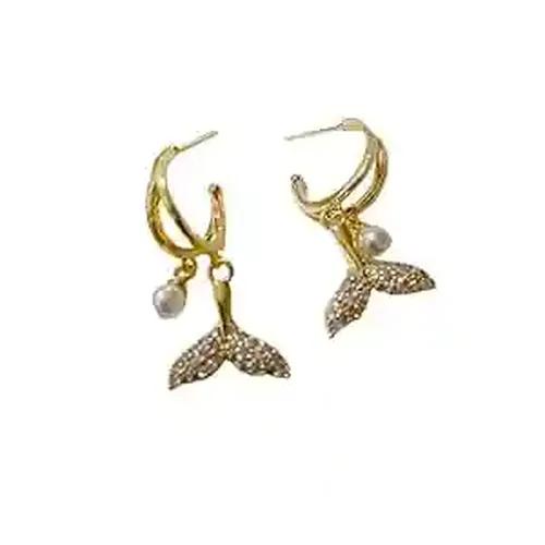 Fishtail Gold Plated Earring