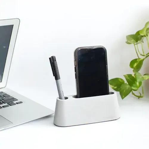 Multi Purpose Mobile Stand, Notepad Or Visiting Card Holder With Pen Stand