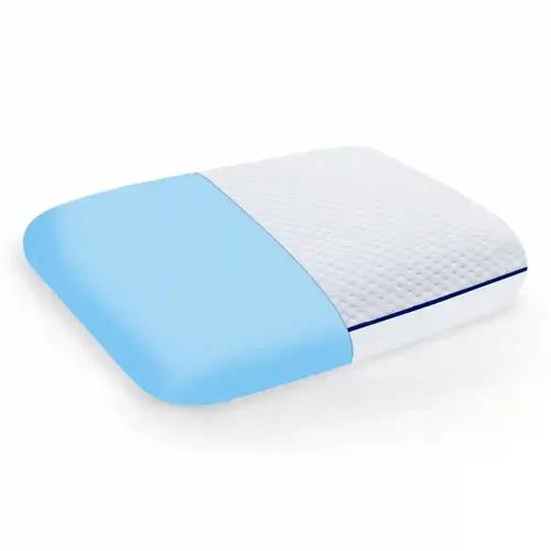 Sleepsia Cooling Gel Memory Foam Pillows - Orthopedic Bed Pillow For Sleeping - Ergonomic & Neck Pain Relief, Back Sleeper, Side Sleeper & Stomach Sleepers Blue Piping