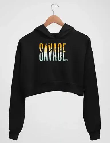 Savage - Women's crop hoodie