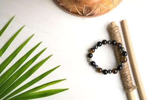 Black Obsidian Tiger Eye And Hematite Bracelet For Cleansing Clarity Strong Mind Grounding And Better Health