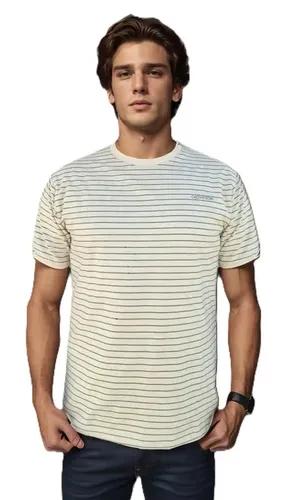 GIOVITTORI Classic Striped Cotton-Elastane T-Shirt, Round Neck, Short Sleeve