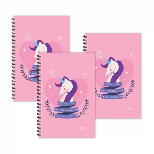 May All Your Dreams Come True Wishes Unicorn Ruled Diaries - Pack Of 3