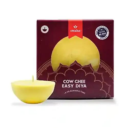 Swaha Wax Free Cow Ghee Diya Batti - Pack of 1