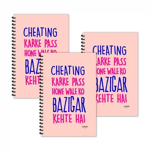 Cheating Karke Pass Hone Wale Ko Bazigar Kehte Hai Hindi Quotes Ruled Diaries - Pack Of 3