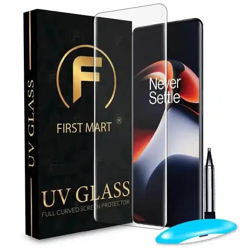 FIRST MART Tempered Glass and Camera Lens for OnePlus 11 5G with Edge to Edge Full Screen Coverage and Easy UV Glue Installation Kit