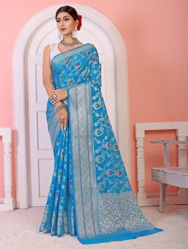 Soft Georgette Banarasi Jaal Silk Saree