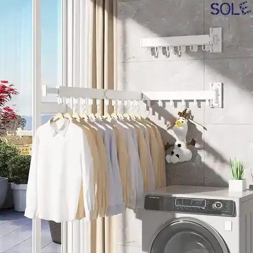 Wall Mounted Three Folding Cloth Drying Rack