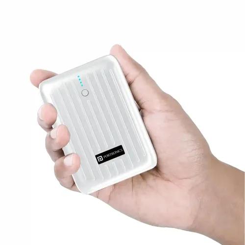 Portronics Zapcell 10K Advanced 10000 mAh Smallest Power Bank with 22.5W Max Output, LED Indicator, Mach USB-A Output, Type C PD Output, Type C Input, Credit Card Size Power Bank(White)