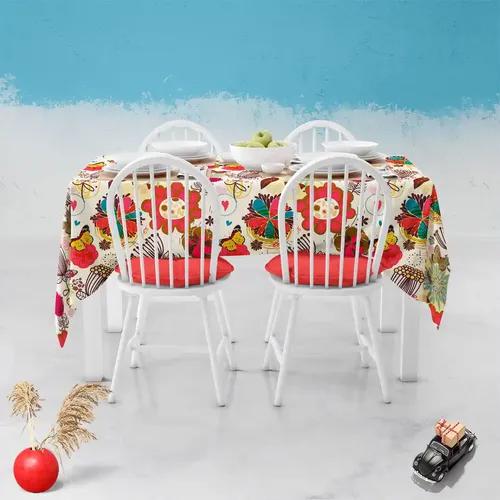 ArtzFolio Floral Pattern D1 | Table Cloth Cover for Dining & Center Table