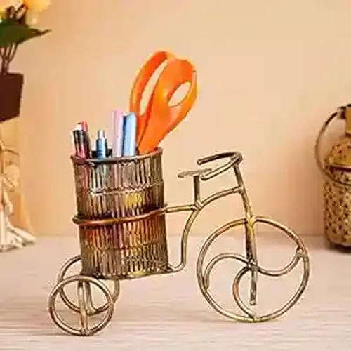 Dartistry Cycle Pen Holder/Antique Metal Pen holder/Pencil Holder