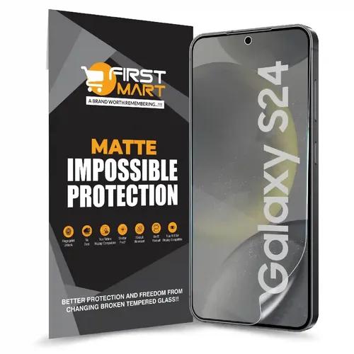 FIRST MART Screen Protector for Samsung Galaxy S24 5G - Nano Fiber Unbreakable Membrane Case Friendly Full Edge to Edge Screen Coverage & Installation Kit (Matte)