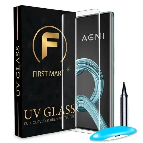 FIRST MART Tempered Glass for Lava Agni 2 5G with Edge to Edge Full Screen Coverage and Easy UV Glue Installation Kit, Pack of 1