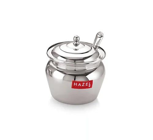 HAZEL Stainless Steel Oil and Ghee Container With Spoon for Kitchen | Multipurpose Oil Container