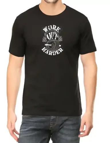 Workout harder - Men's regular fit Black t-shirt