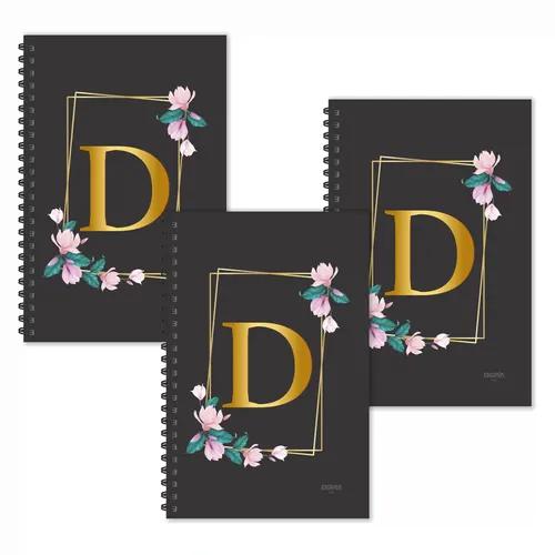 D Letter Ruled Diaries - Pack Of 3