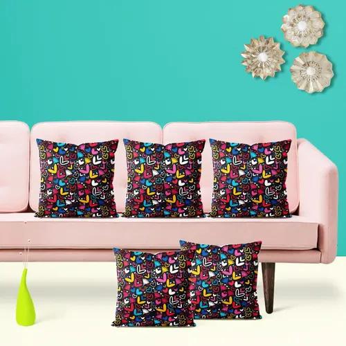 ArtzFolio Hearts & Flowers | Decorative Cushion Cover for Bedroom & Living Room