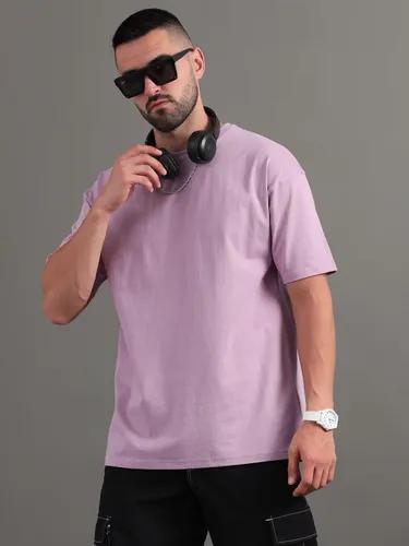 Mauve Solid Oversized T-Shirt