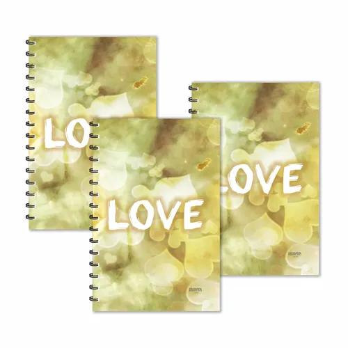 Yellow Crystal Love Ruled Diaries - Pack Of 3