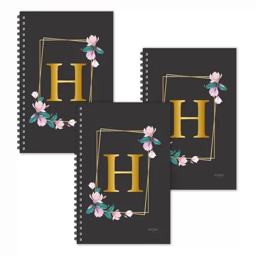 H Letter Ruled Diaries - Pack Of 3