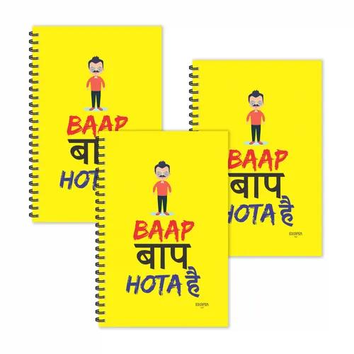 Baap Baap Hota Hai Hindi Quotes Ruled Diaries - Pack Of 3