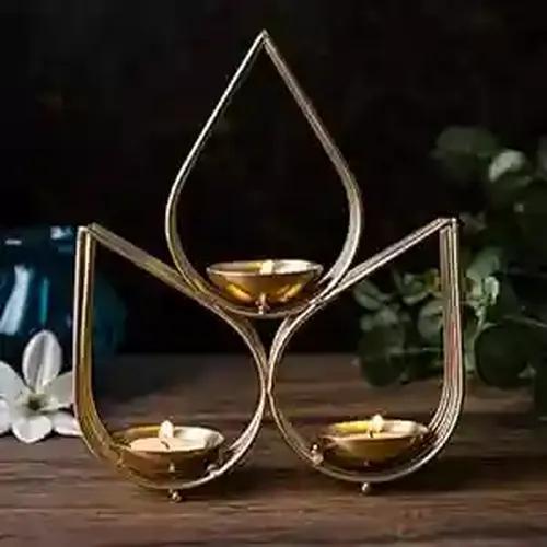 WEBELKART Tree Beautiful Wall Hanging Gold Tealight Candle Holder (Pack of 1) Metal Wall Sconce with Tealight Candles for Diwali Lighting Home Decoration