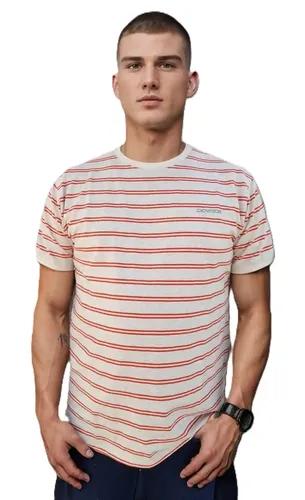 GIOVITTORI Classic Striped Cotton-Elastane T-Shirt, Round Neck, Short Sleeve