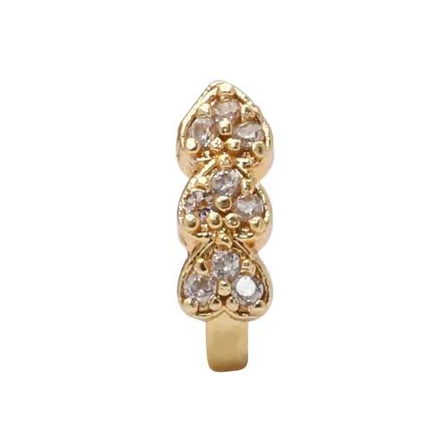 AD CZ Heart Pressing Golden Nose Pin (1 CM)