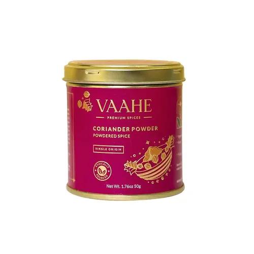 VAAHE Coriander Whole Seeds (Dhania) | Single-Origin (Rajasthan) | Freshly Packed | 100% Pure and Natural | Premium Tin Box (50 gm)