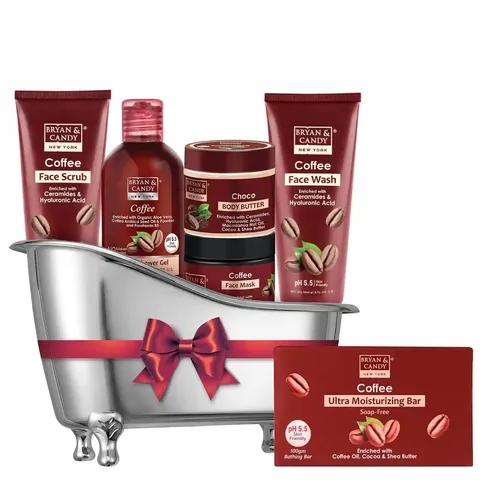 Bryan & Candy Coffee Bath Kit Gift Set For Women and Men | Complete Home Spa Experience |100% Vegan , Sls & Paraben Free