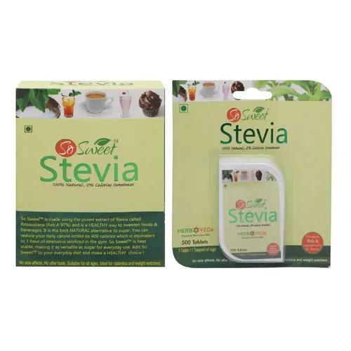 So Sweet Combo of 500 Stevia Tablets and 50 Sachets 100% Natural Sweetener for Weight Management- Sugar free -Pack of 2