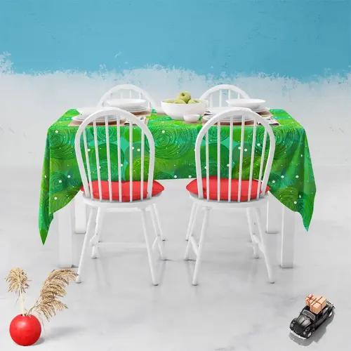 ArtzFolio Green Bubble | Table Cloth Cover for Dining & Center Table