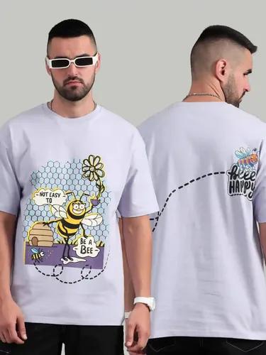 Lavender Bee Happy Oversized T-Shirt