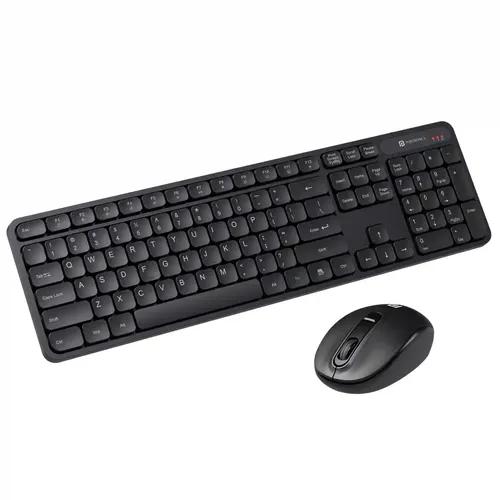 Portronics Key8 Combo Wireless Keyboard and Mouse Set with 2.4 GHz Wireless, Large Keycaps, 104 Keys, Adjustable Mouse Sensitivity, 12 Multimedia Hotkeys, USB Receiver for PC, Laptop, Mac (Black)