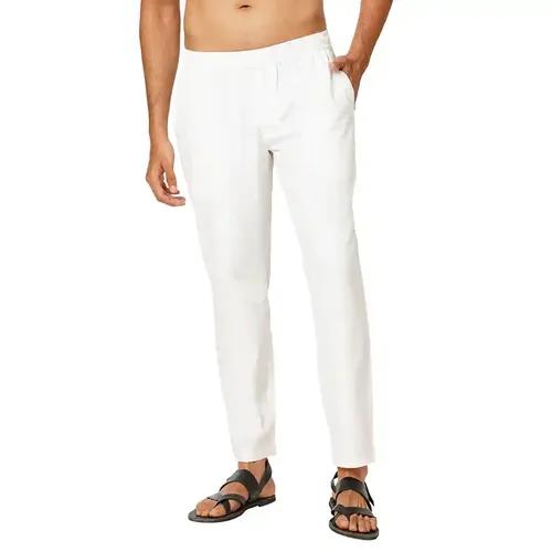 Indivisual Men's Solid Bright White Pyjama