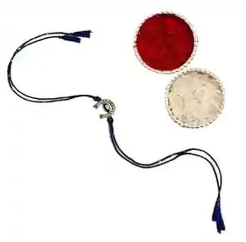 Evil Eye with Horse Shoe Shape Twisted Thread Rakhi