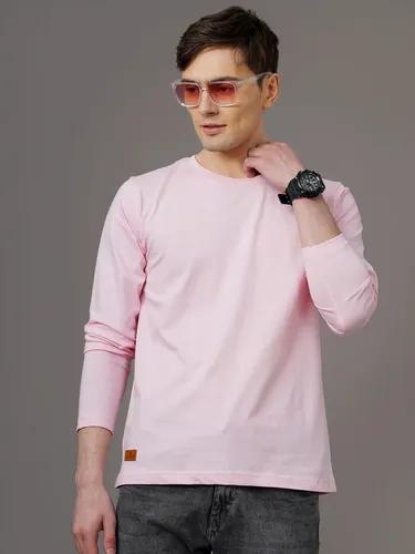 Pink Solid Full Sleeve T-Shirt