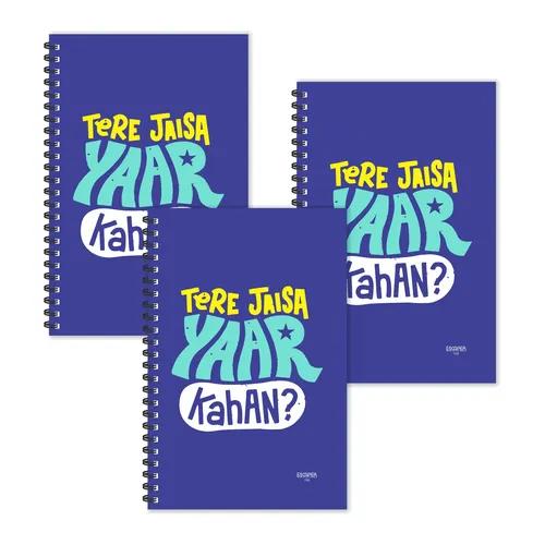 Tere Jaisa Yaar Kaha Hindi Quotes Ruled Diaries - Pack Of 3