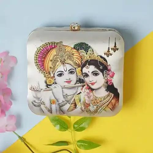 Stylish Radha & Krishna Printed Designer Clutch For Women