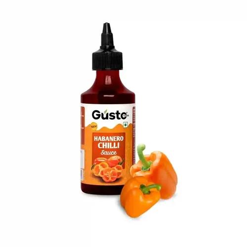 Gusto Foods Habanero Sauce Spicy & Fiery Hot Chilli Sauce | Perfect for Cooking, Dipping & Marinating | Vegetarian, Flavor-Enhanced