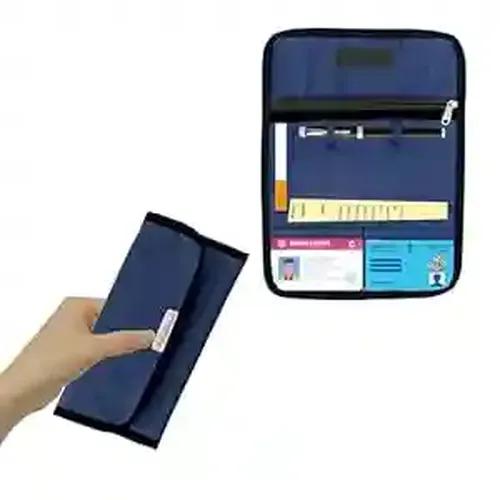 FAB ELLITE Car Document Holder Organiser | Vehicle Document Storage Wallet for Driving Licence, RC Book, PUC, Insurance for Cars, Two Wheeler, Auto and Truck (Blue)