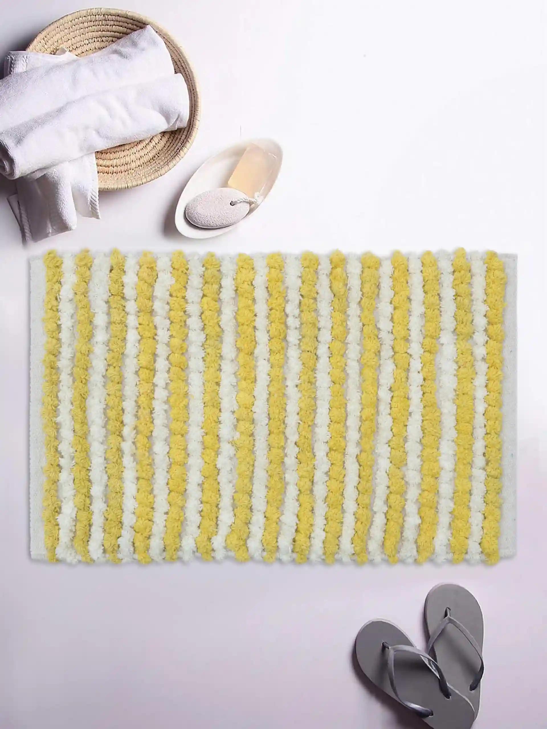 THE HOME TALK Cotton Morocco Door mat | Water Absorbent Runners | Floor Mats for Kitchen, Bathroom | Ultra Soft Mats | Non-Slip