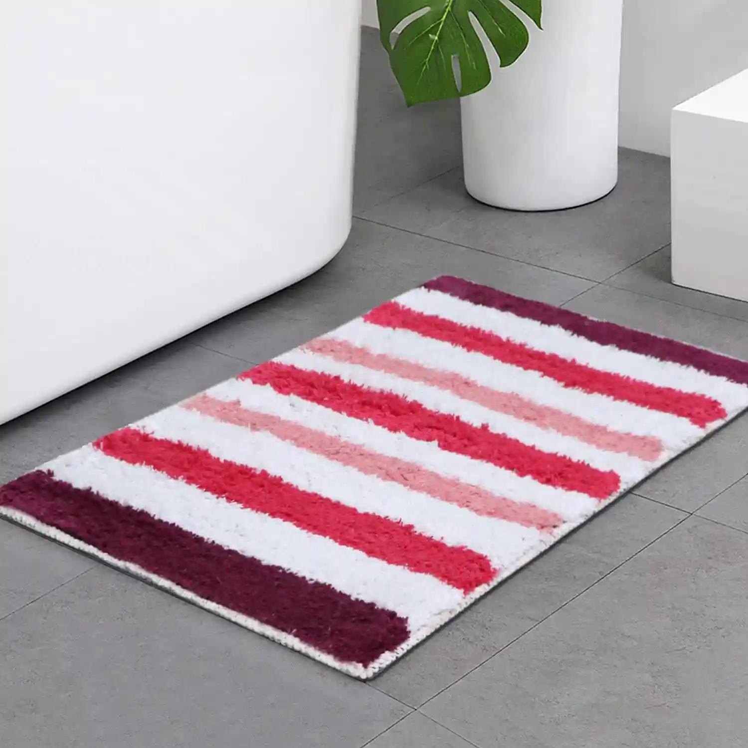 THE HOME TALK Cotton Bathmats | Water Absorbent Runners | Regular Striped Rugs | Floor Mats for Kitchen, Bathroom & Sink | Ultra Soft Mats | Non-Slip Store