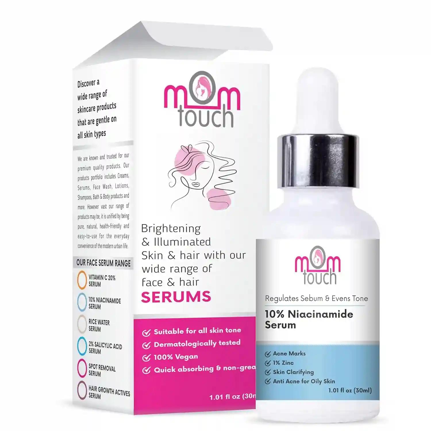 MOM TOUCH 10% Niacinamide Face Serum For Clear Bright Skin Dark Spots and Acne Marks for Women & Men 30ML