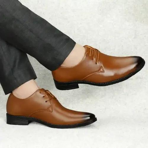 WUGO::Latest Trendy Men Formal Shoes |Tan Derby Shoes| Office Shoes For Men's & Boys - Tan