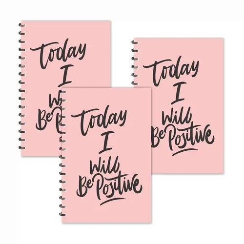 Today I Will Be Positive Motivational Diaries - Pack Of 3